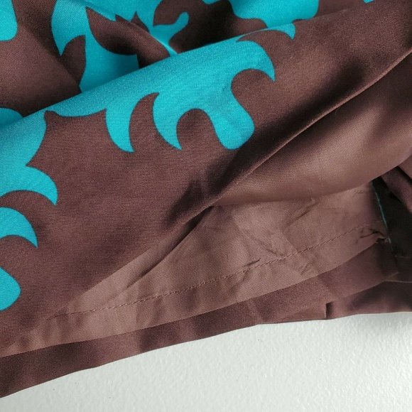 Vintage Donna Morgan Turquoise Brown Silk Sheath - Picture 12 of 12